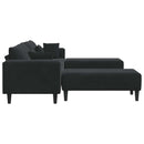 vidaXL Kanapé 3 pcs Fekete 250 x 188 x 76 cm Bársony