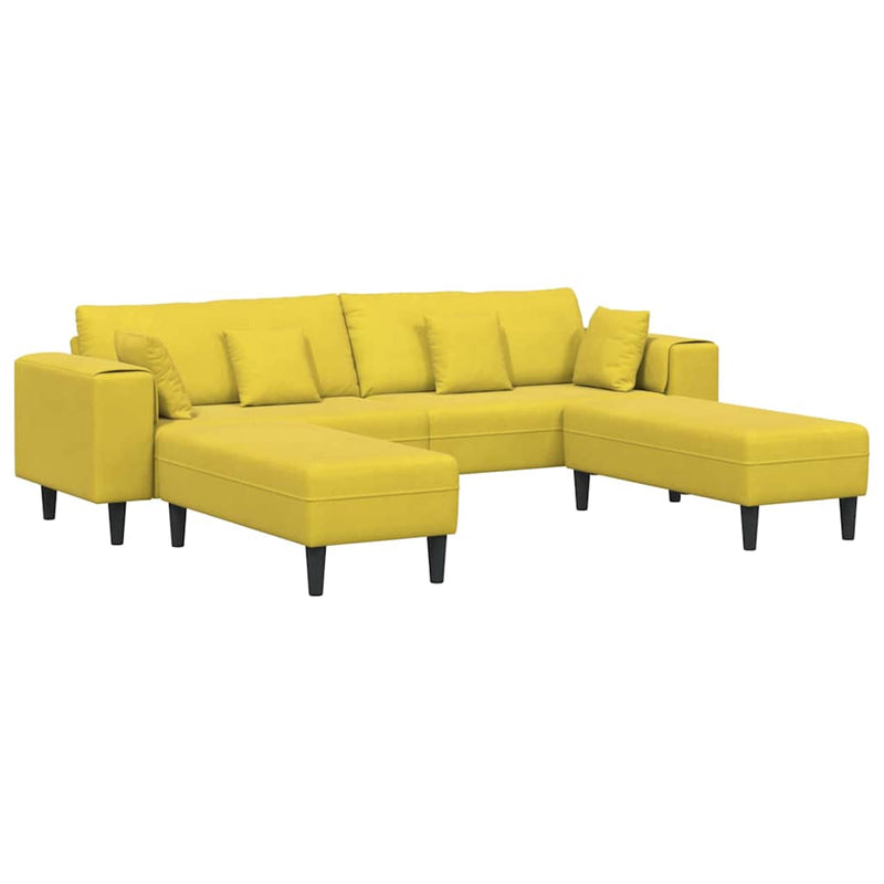 vidaXL Bársony Kanapé párnával 3 pcs Sárga 208 cm Bársony