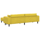 vidaXL Kanapé 3 pcs Sárga 250 x 188 x 76 cm Bársony