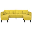 vidaXL Kanapé 3 pcs Sárga 250 x 188 x 76 cm Bársony
