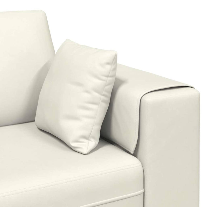 vidaXL Bársony Kanapé párnával 3 pcs Krém 208 cm Bársony