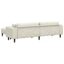 vidaXL Kanapé 3 pcs Krém 250 x 188 x 76 cm Bársony
