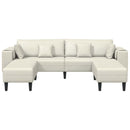 vidaXL Kanapé 3 pcs Krém 250 x 188 x 76 cm Bársony