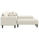 vidaXL Kanapé 3 pcs Krém 250 x 188 x 76 cm Bársony