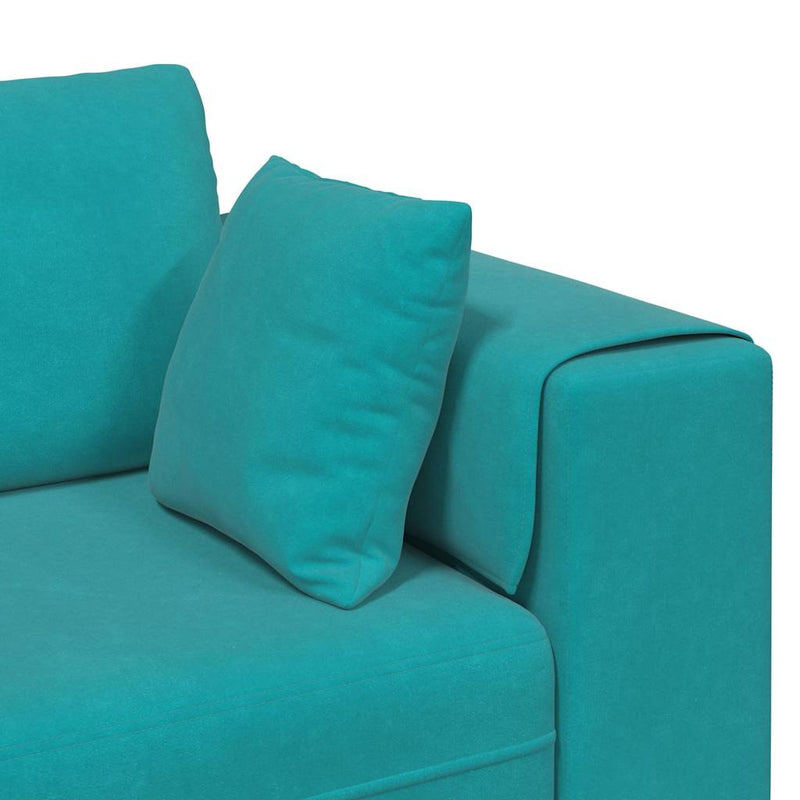 vidaXL Bársony Kanapé párnával 3 pcs Türkiz 208 cm Bársony