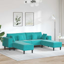 vidaXL Kanapé 3 pcs Türkiz 250 x 188 x 76 cm Bársony