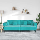 vidaXL Kanapé 3 pcs Türkiz 250 x 188 x 76 cm Bársony
