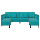 vidaXL Kanapé 3 pcs Türkiz 250 x 188 x 76 cm Bársony