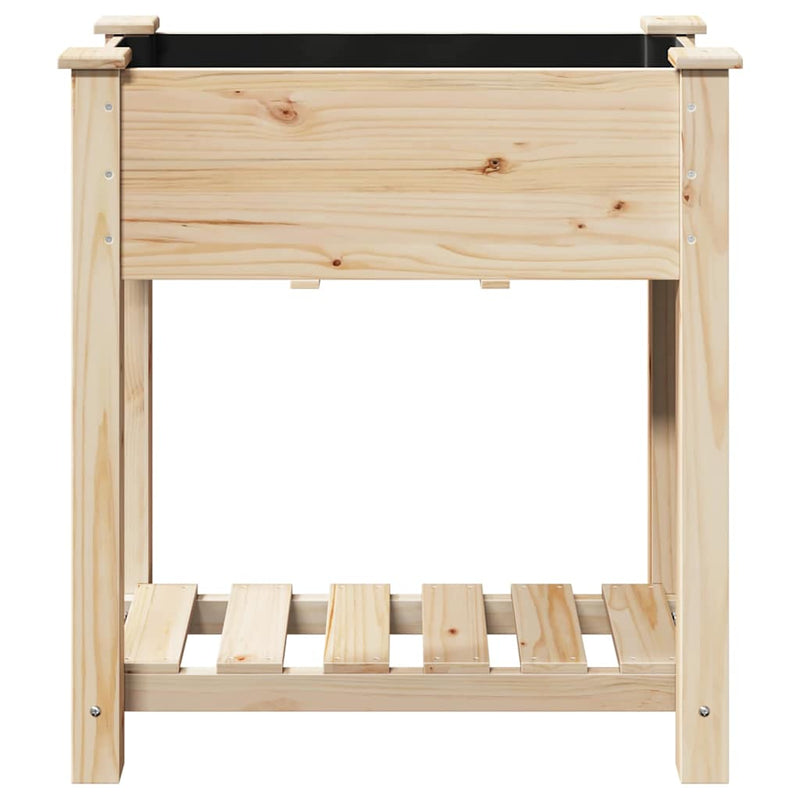 vidaXL Kerti cserép polcokkal Bézs 71 x 37 x 76.5 cm Tömör fenyőfa
