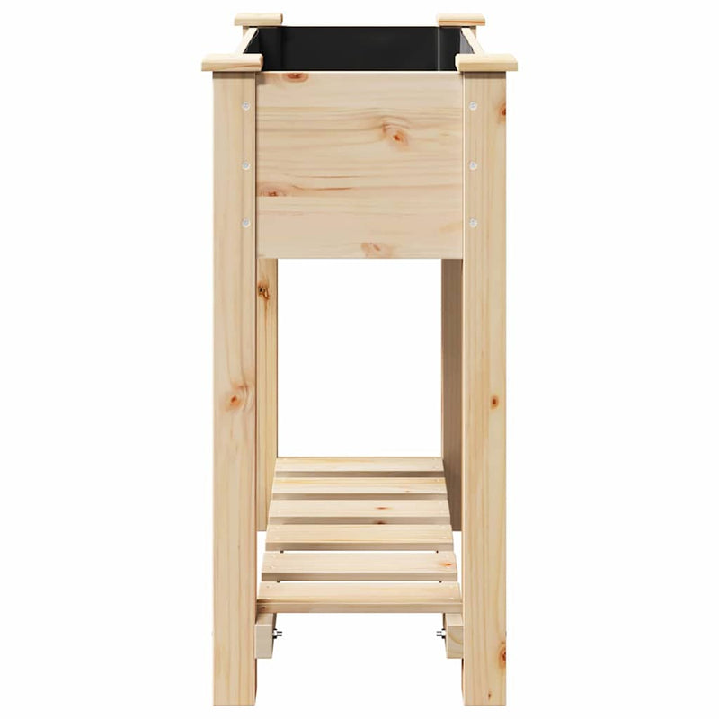 vidaXL Kerti cserép polcokkal Bézs 71 x 37 x 76.5 cm Tömör fenyőfa