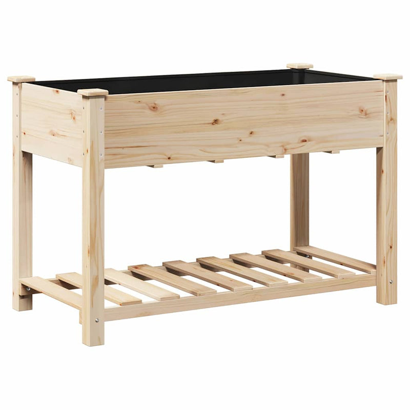 vidaXL Kerti cserép polcokkal Bézs 115 x 59 x 76.5 cm Tömör fenyőfa