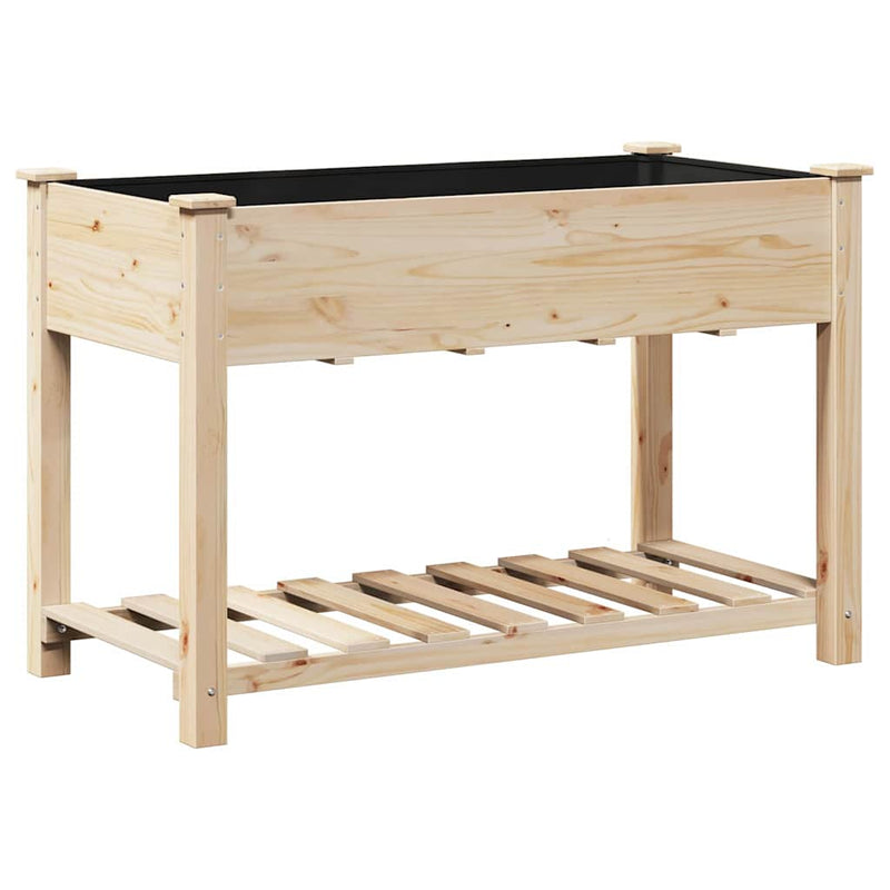 vidaXL Kerti cserép polcokkal Bézs 115 x 59 x 76.5 cm Tömör fenyőfa