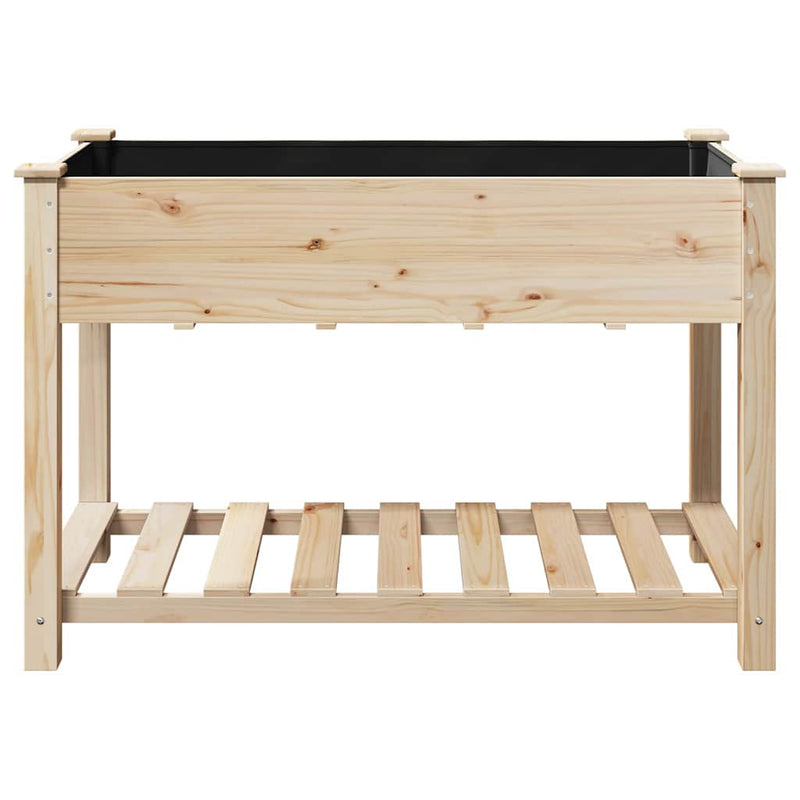 vidaXL Kerti cserép polcokkal Bézs 115 x 59 x 76.5 cm Tömör fenyőfa