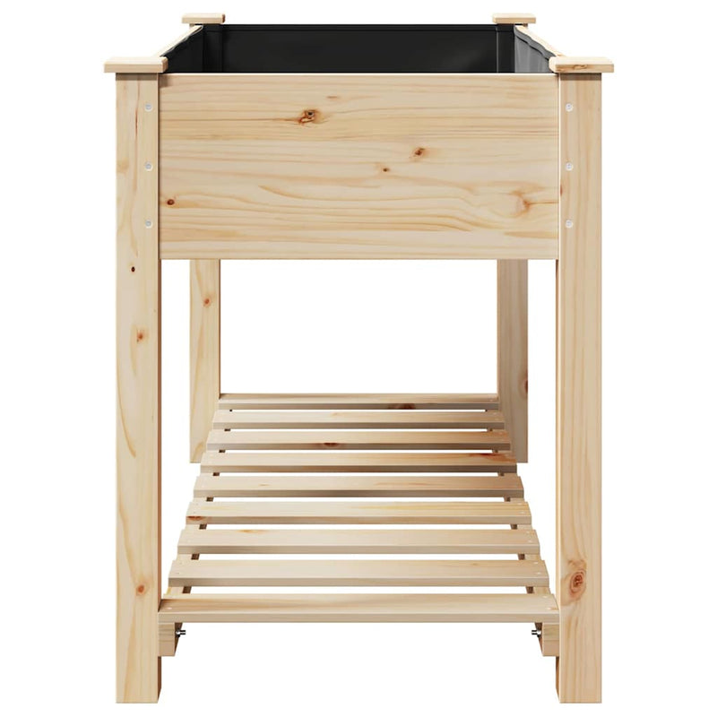 vidaXL Kerti cserép polcokkal Bézs 115 x 59 x 76.5 cm Tömör fenyőfa