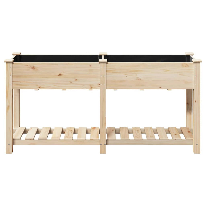 vidaXL Kerti cserép polcokkal Bézs 161 x 43 x 76.5 cm Tömör fenyőfa