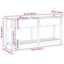 vidaXL Kerti cserép polcokkal Bézs 161 x 43 x 76.5 cm Tömör fenyőfa