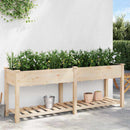 vidaXL Kerti cserép polcokkal Bézs 203 x 53 x 76.5 cm Tömör fenyőfa