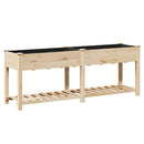 vidaXL Kerti cserép polcokkal Bézs 203 x 53 x 76.5 cm Tömör fenyőfa