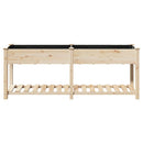 vidaXL Kerti cserép polcokkal Bézs 203 x 53 x 76.5 cm Tömör fenyőfa