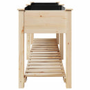 vidaXL Kerti cserép polcokkal Bézs 203 x 53 x 76.5 cm Tömör fenyőfa