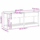 vidaXL Kerti cserép polcokkal Bézs 203 x 53 x 76.5 cm Tömör fenyőfa