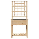 vidaXL Kerti cserép polcokkal Bézs 71 x 38 x 152 cm Tömör fenyőfa