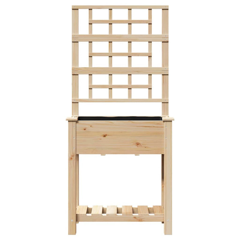 vidaXL Kerti cserép polcokkal Bézs 71 x 38 x 152 cm Tömör fenyőfa
