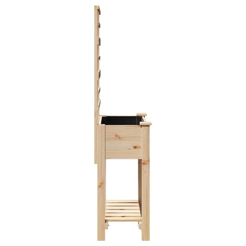 vidaXL Kerti cserép polcokkal Bézs 71 x 38 x 152 cm Tömör fenyőfa