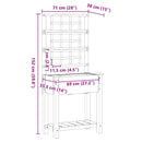 vidaXL Kerti cserép polcokkal Bézs 71 x 38 x 152 cm Tömör fenyőfa