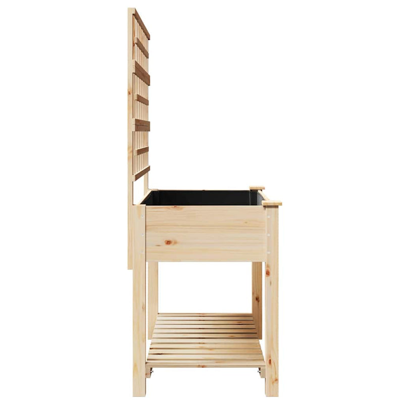 vidaXL Kerti cserép polcokkal Bézs 115 x 60.5 x 153 cm Tömör fenyőfa