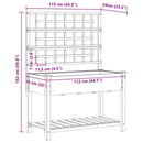 vidaXL Kerti cserép polcokkal Bézs 115 x 60.5 x 153 cm Tömör fenyőfa