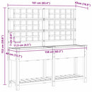 vidaXL Kerti cserép polcokkal Bézs 161 x 46 x 152.5 cm Tömör fenyőfa