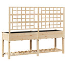 vidaXL Kerti cserép polcokkal Bézs 203.5 x 54 x 152.5 cm Tömör fenyőfa