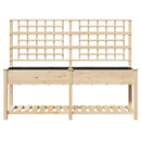 vidaXL Kerti cserép polcokkal Bézs 203.5 x 54 x 152.5 cm Tömör fenyőfa