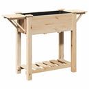 vidaXL Kerti cserép polcokkal Bézs 111 x 37 x 76,5 cm Szilárd fenyőfa