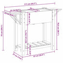 vidaXL Kerti cserép polcokkal Bézs 111 x 37 x 76,5 cm Szilárd fenyőfa