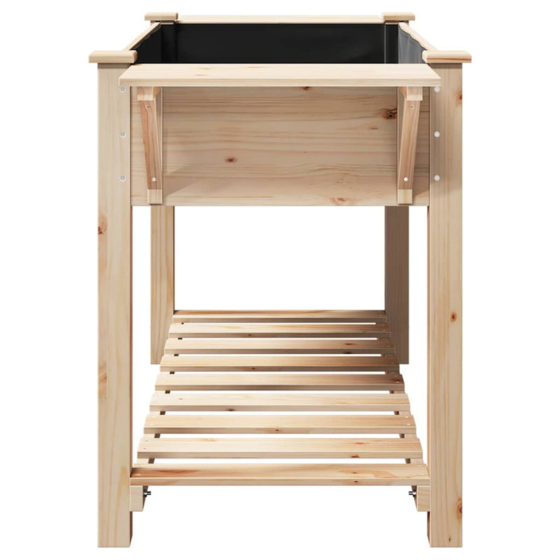 vidaXL Kerti cserép polcokkal Bézs 155 x 59 x 76.5 cm Tömör fenyőfa
