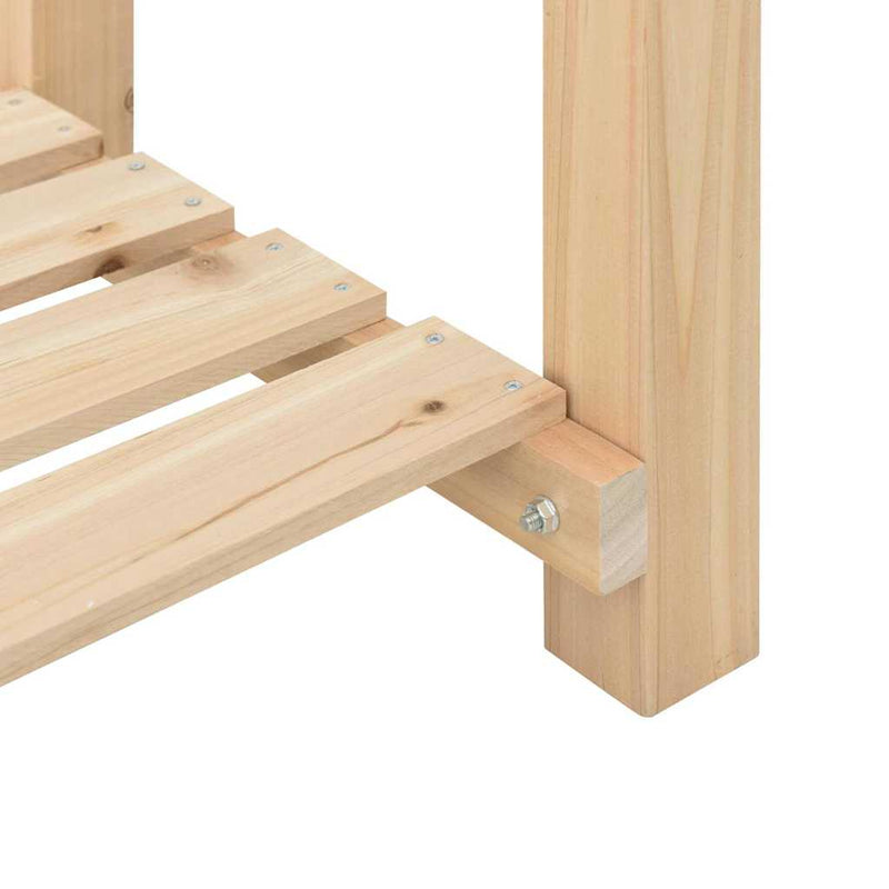 vidaXL Kerti cserép polcokkal Bézs 45 x 45 x 76.5 cm Tömör fenyőfa