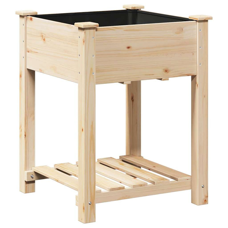 vidaXL Kerti cserép polcokkal Bézs 60.5 x 60 x 76.5 cm Tömör fenyőfa