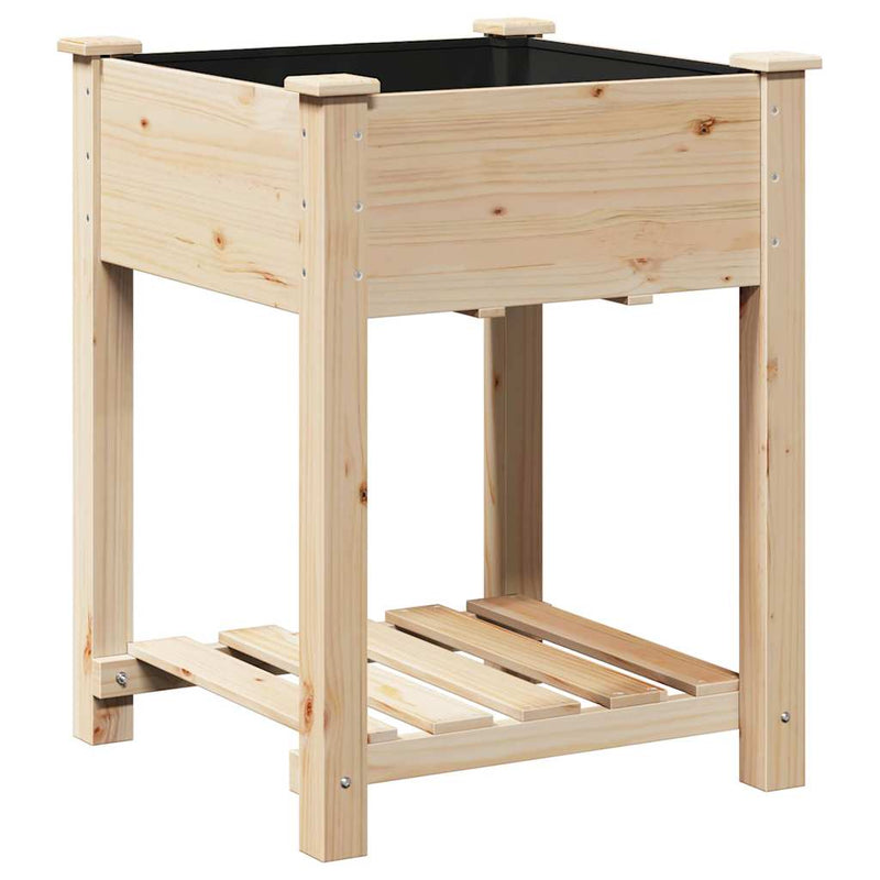 vidaXL Kerti cserép polcokkal Bézs 60.5 x 60 x 76.5 cm Tömör fenyőfa
