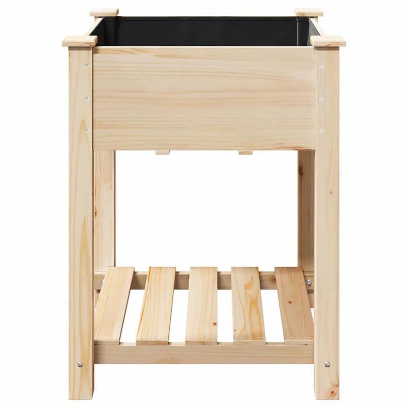 vidaXL Kerti cserép polcokkal Bézs 60.5 x 60 x 76.5 cm Tömör fenyőfa
