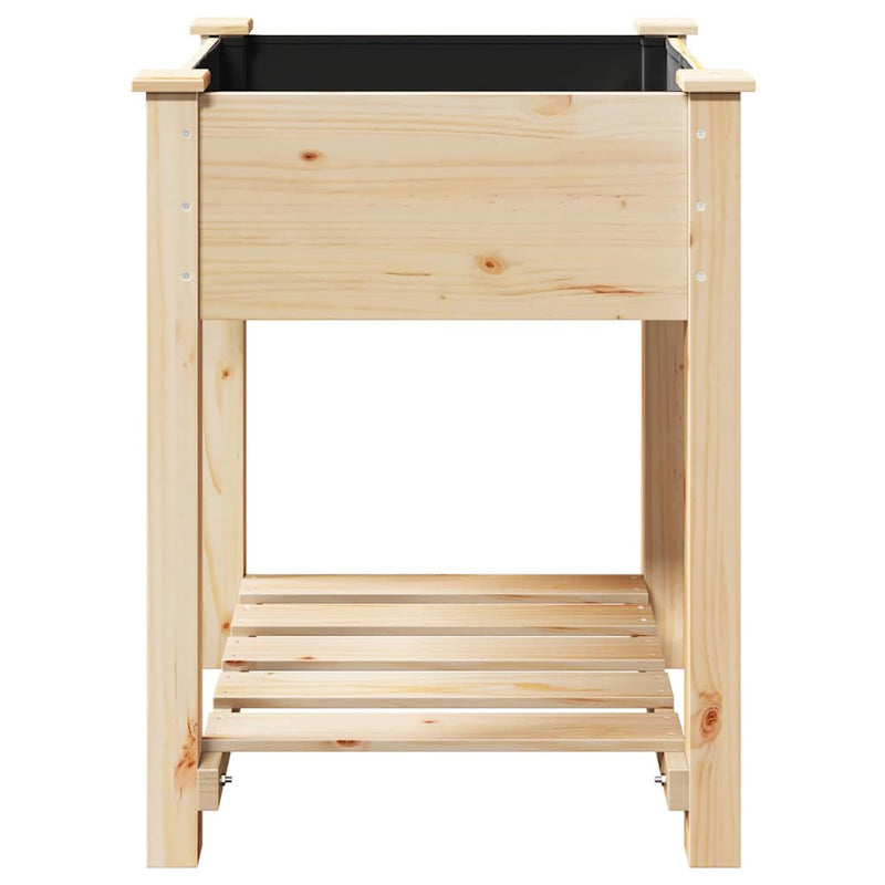 vidaXL Kerti cserép polcokkal Bézs 60.5 x 60 x 76.5 cm Tömör fenyőfa