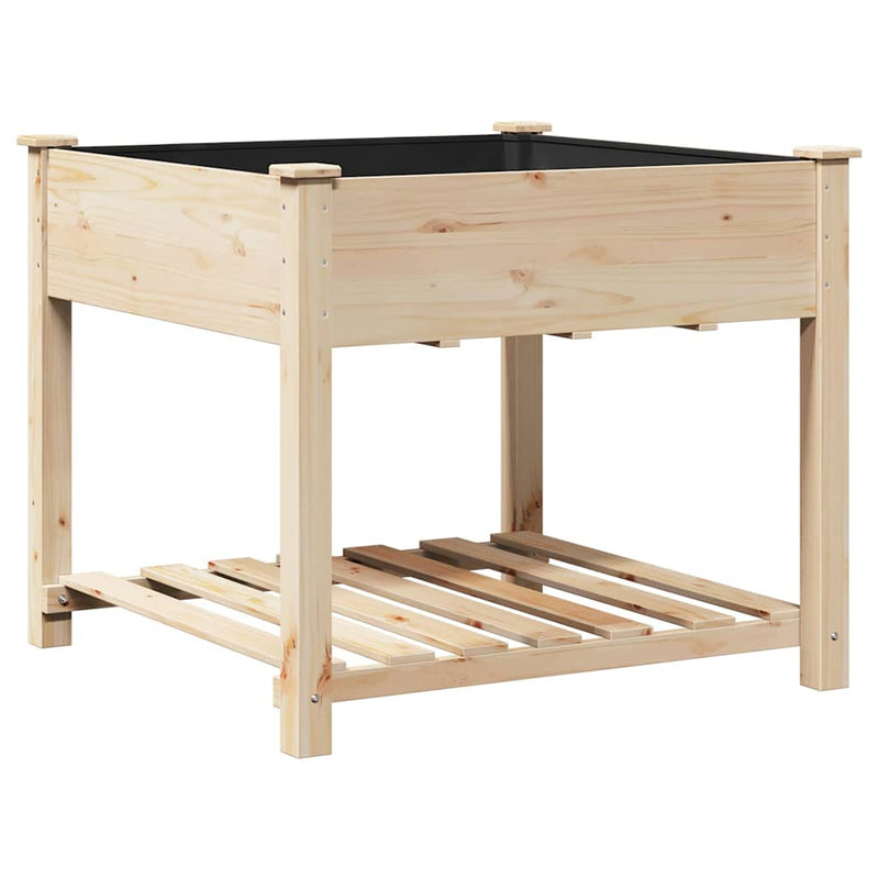 vidaXL Kerti cserép polcokkal Bézs 90 x 90 x 76.5 cm Tömör fenyőfa