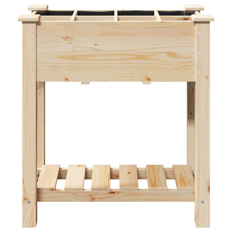 vidaXL Kerti cserép polcokkal Bézs 71 x 37 x 76.5 cm Tömör fenyőfa