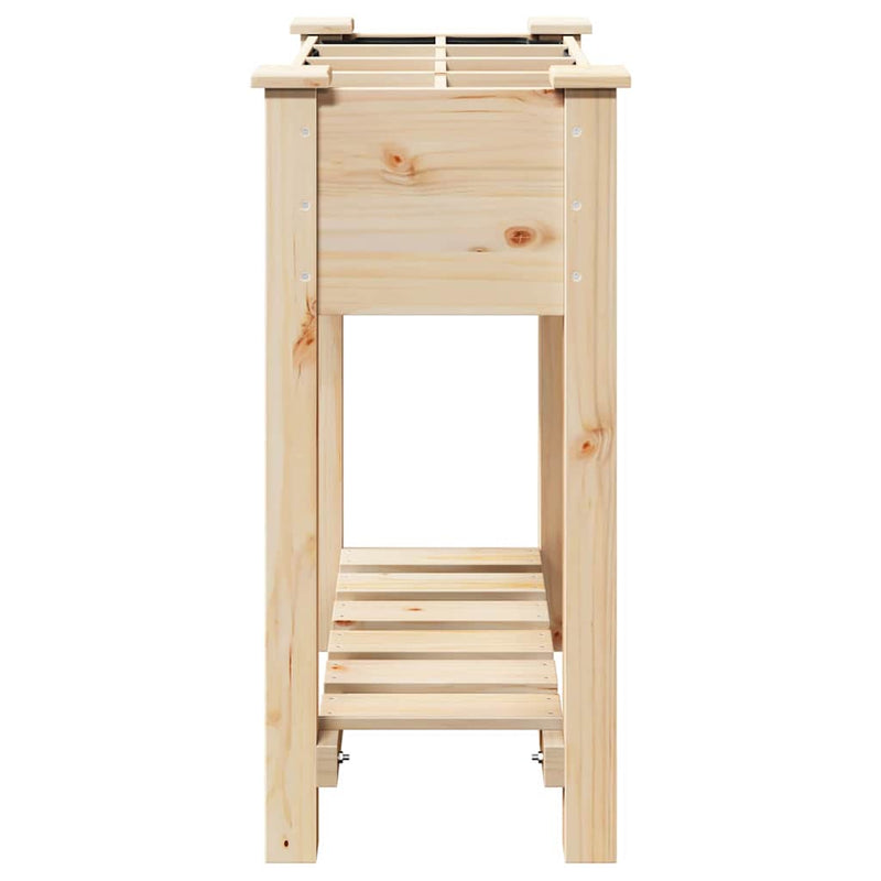 vidaXL Kerti cserép polcokkal Bézs 71 x 37 x 76.5 cm Tömör fenyőfa