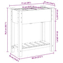 vidaXL Kerti cserép polcokkal Bézs 71 x 37 x 76.5 cm Tömör fenyőfa