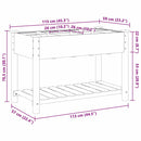 vidaXL Kerti cserép polcokkal Bézs 115 x 59 x 76.5 cm Tömör fenyőfa