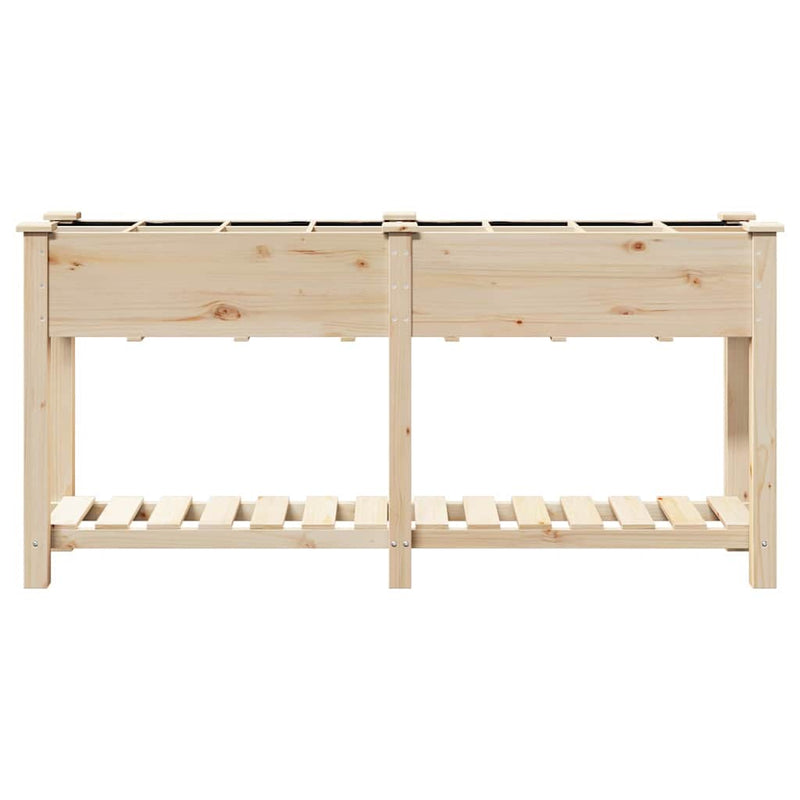 vidaXL Kerti cserép polcokkal Bézs 161.5 x 45 x 76.5 cm Tömör fenyőfa