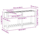 vidaXL Kerti cserép polcokkal Bézs 161.5 x 45 x 76.5 cm Tömör fenyőfa