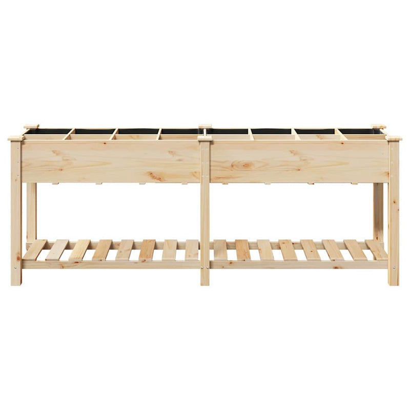 vidaXL Kerti cserép polcokkal Bézs 203.5 x 53 x 76.5 cm Tömör fenyőfa